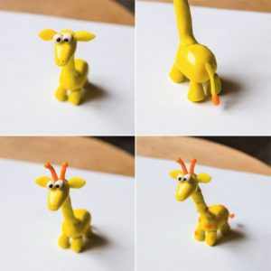 Жираф из пластилина