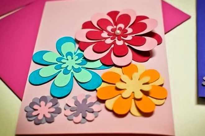 Цветы из бархатной бумаги