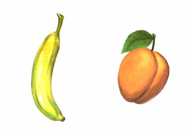 Банан и абрикос