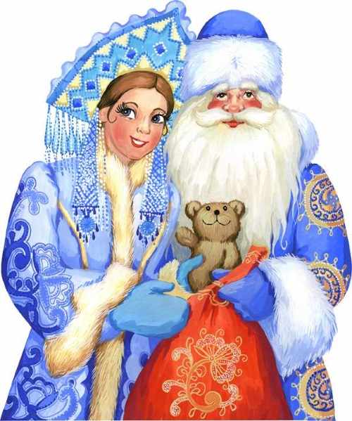 Дед Мороз и Снегурочка рисунок 3