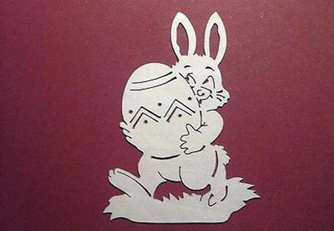 Шаблон кролика с яйцом